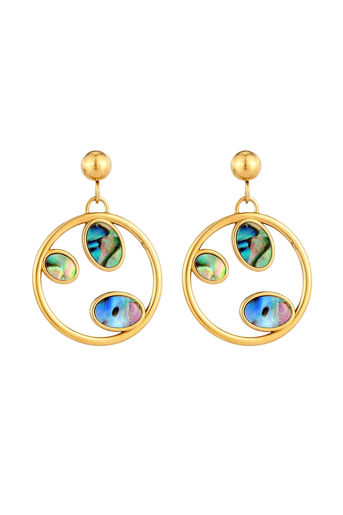 Image of Accessories. Product name - Cordelia Abalone Shell Earrings in Earrings colour by brand - HEYCHIC