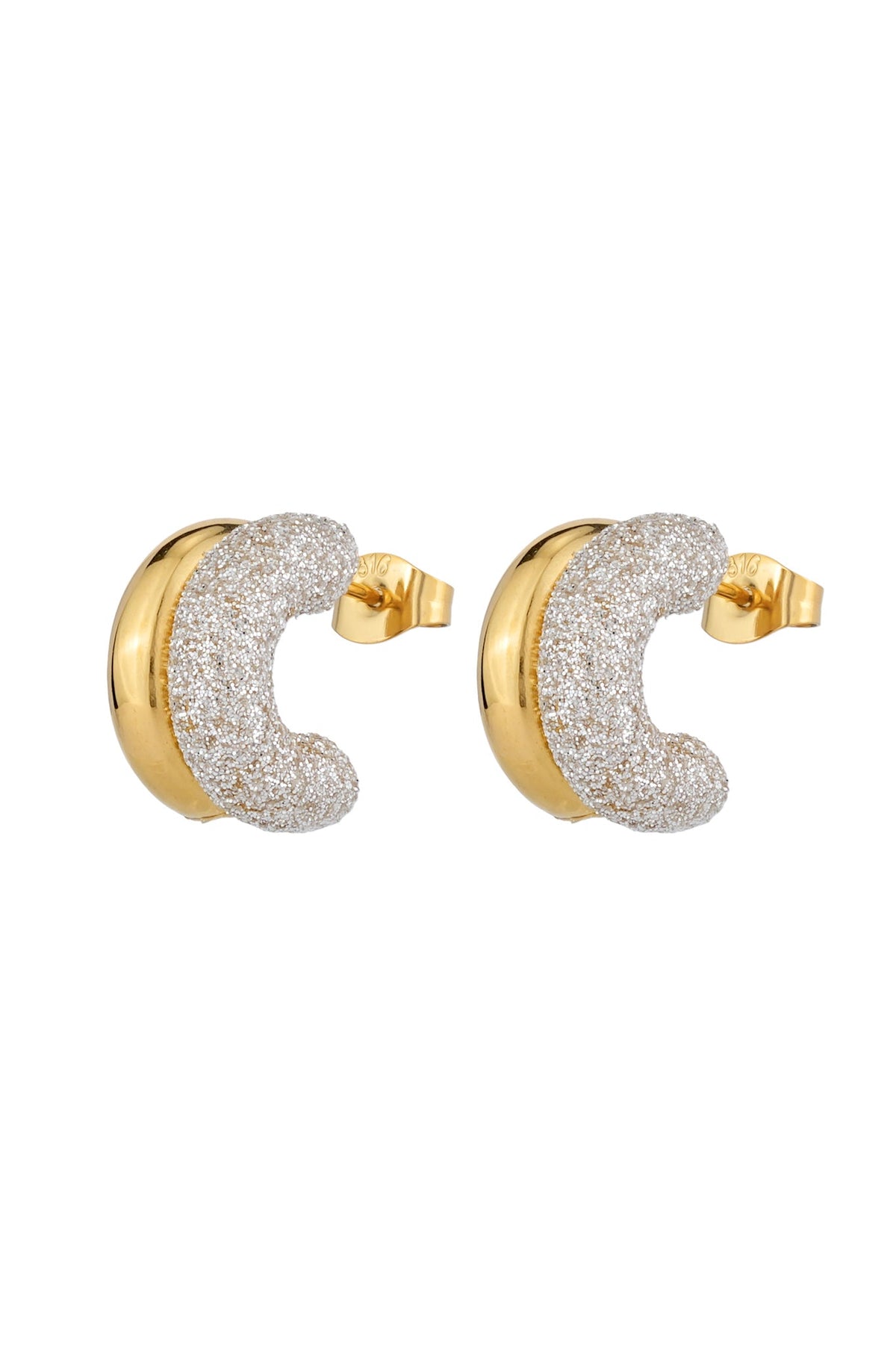 Image of Accessories. Product name - Melina Gold Hoop Earrings in Gold colour by brand - HEYCHIC