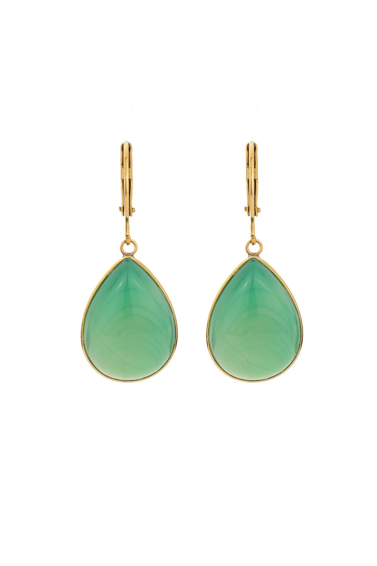 Image of Accessories. Product name - Esme Green Agate Earrings in Green colour by brand - HEYCHIC