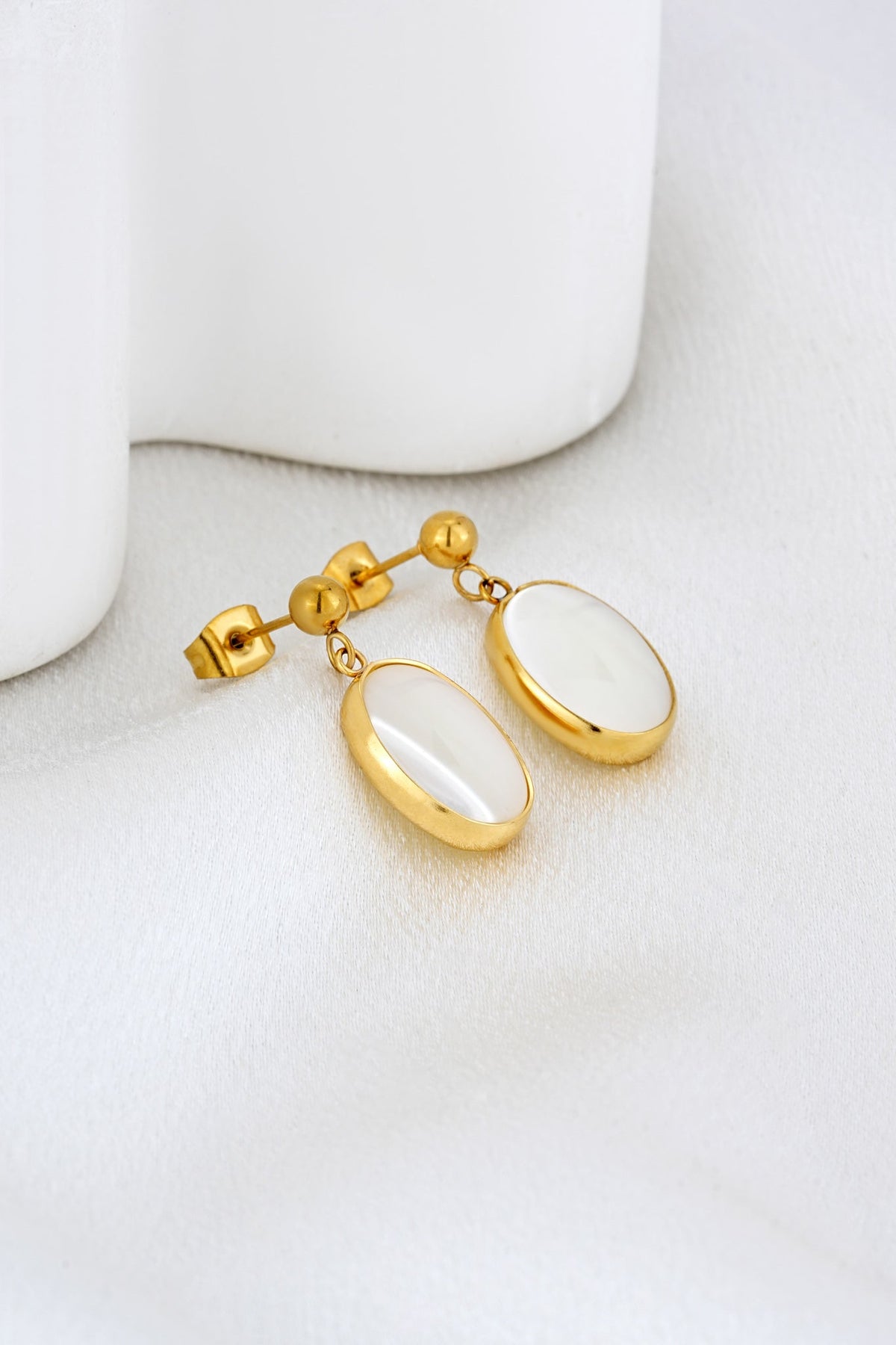 Image of Accessories. Product name - Ondine Shell Gold Earrings in Gold colour by brand - HEYCHIC