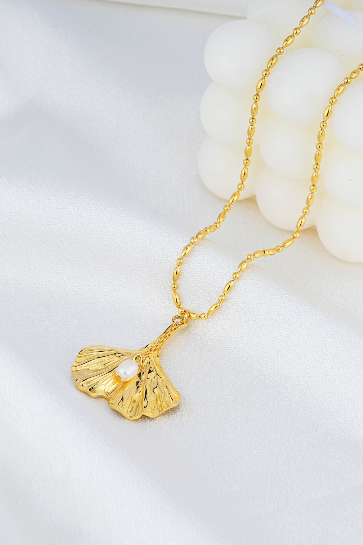 Image of Accessories. Product name - Orla Leaf Gold Necklace in Gold colour by brand - HEYCHIC