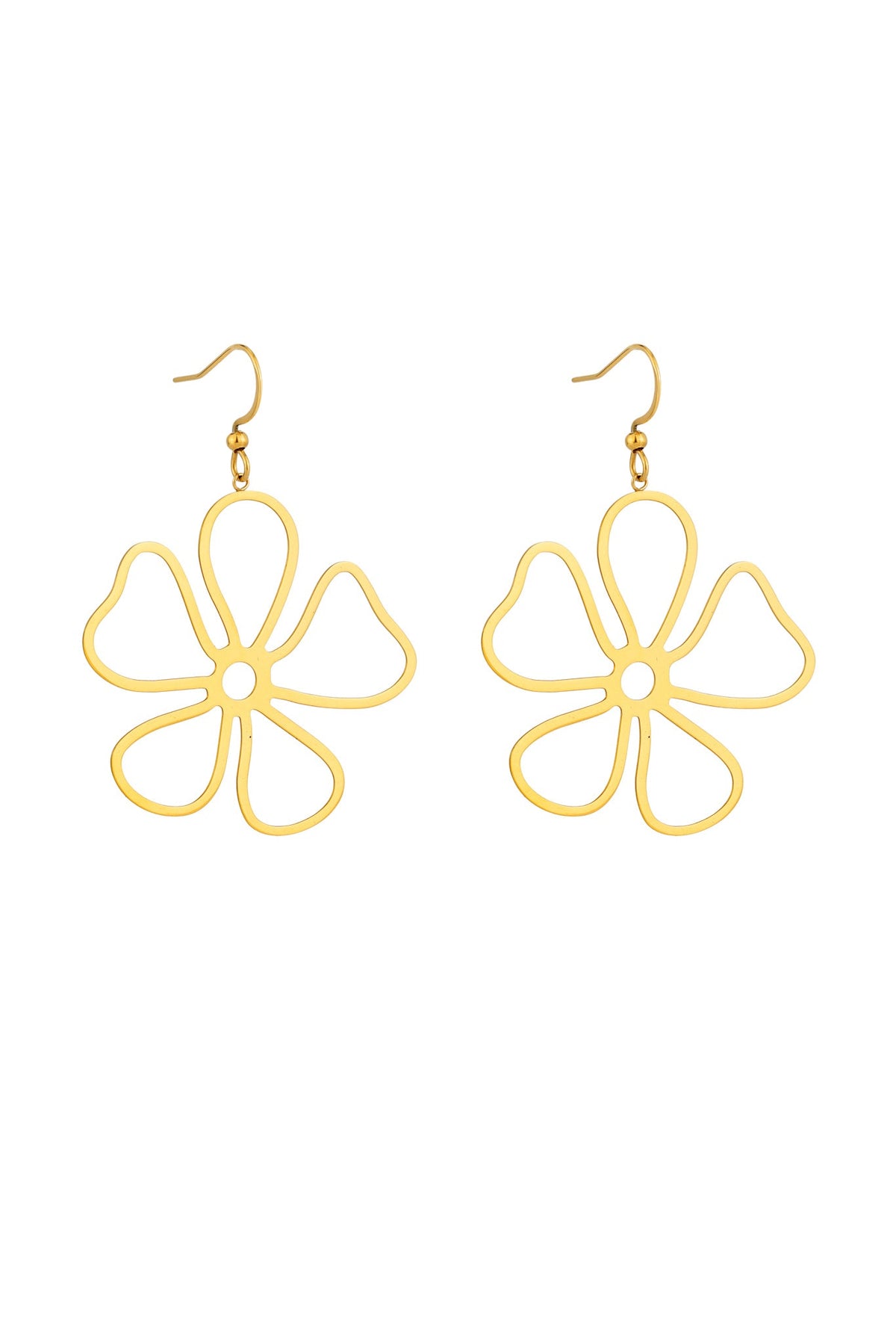 Image of Accessories. Product name - Misa Floral Gold Earrings in Gold colour by brand - HEYCHIC