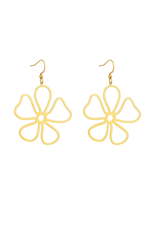Image of Accessories. Product name - Misa Floral Gold Earrings in Gold colour by brand - HEYCHIC