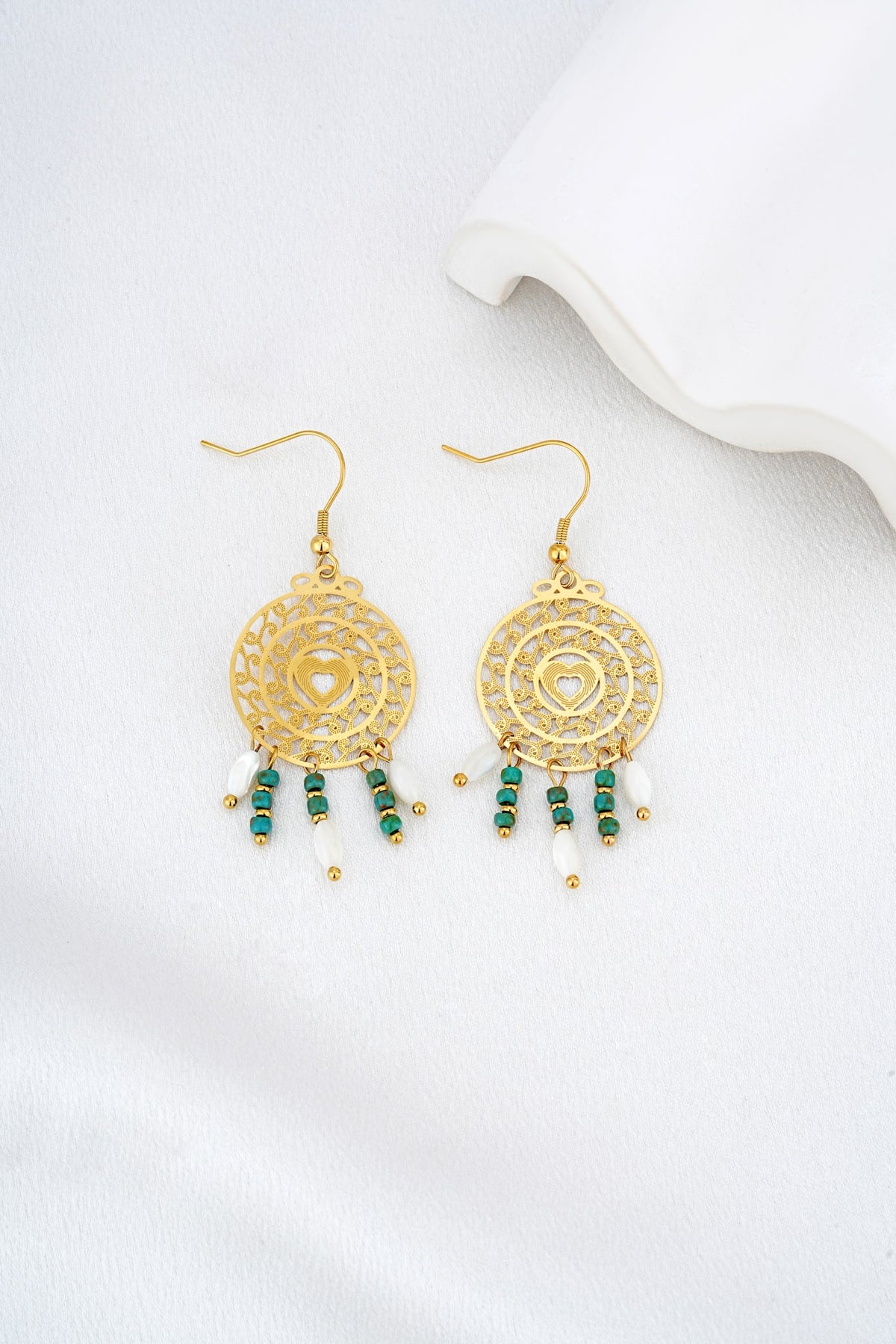 HEYCHIC Eliana Beaded Earrings (Gold)