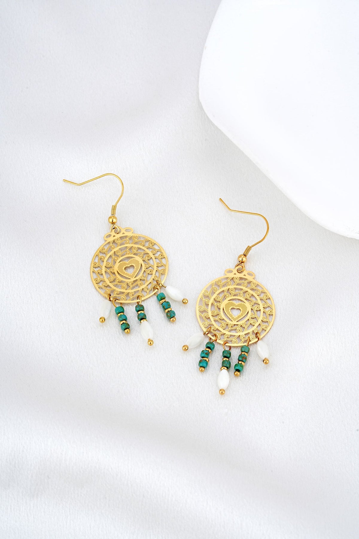 HEYCHIC Eliana Beaded Earrings (Gold)