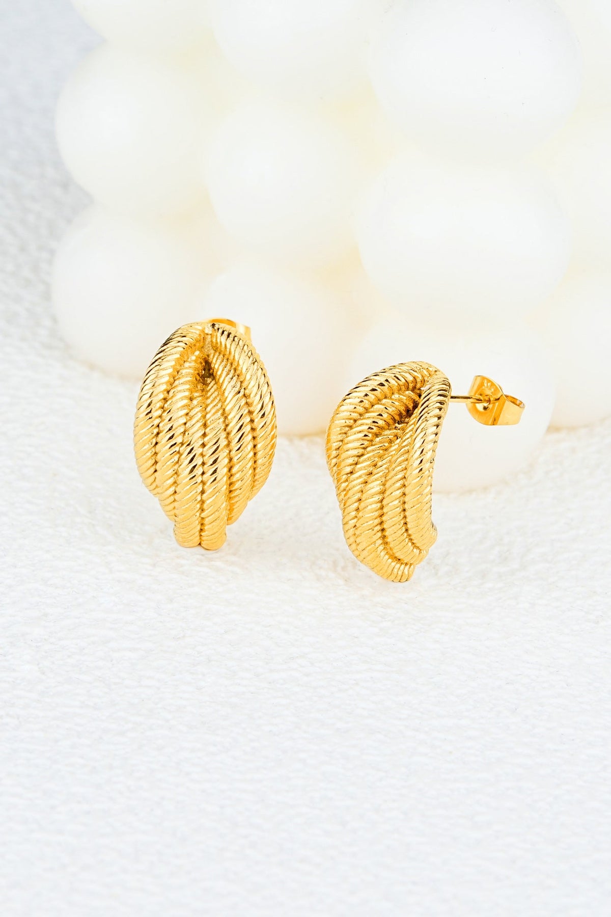 Image of Accessories. Product name - Aurea Gold Earrings in Gold colour by brand - HEYCHIC