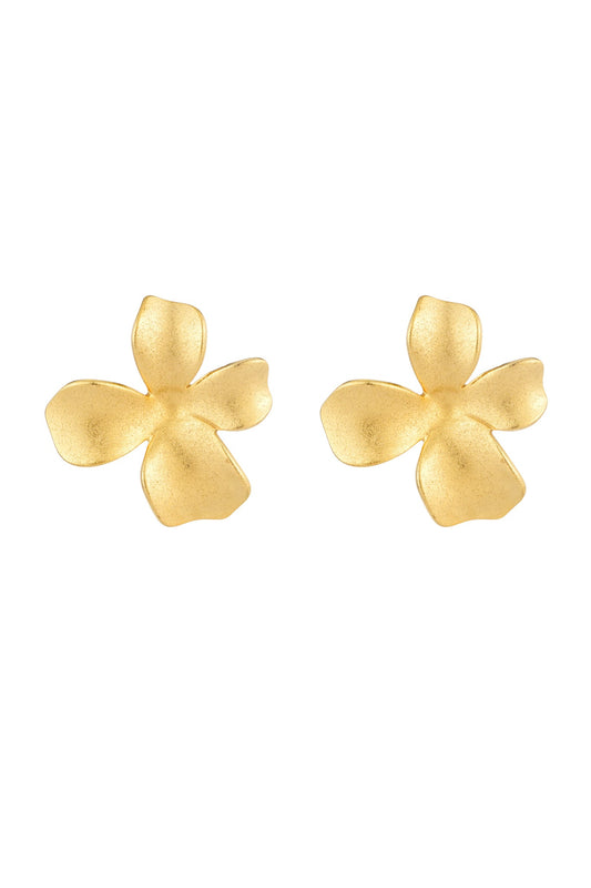 Image of Accessories. Product name - Anthea Floral Gold Earrings in Gold colour by brand - HEYCHIC
