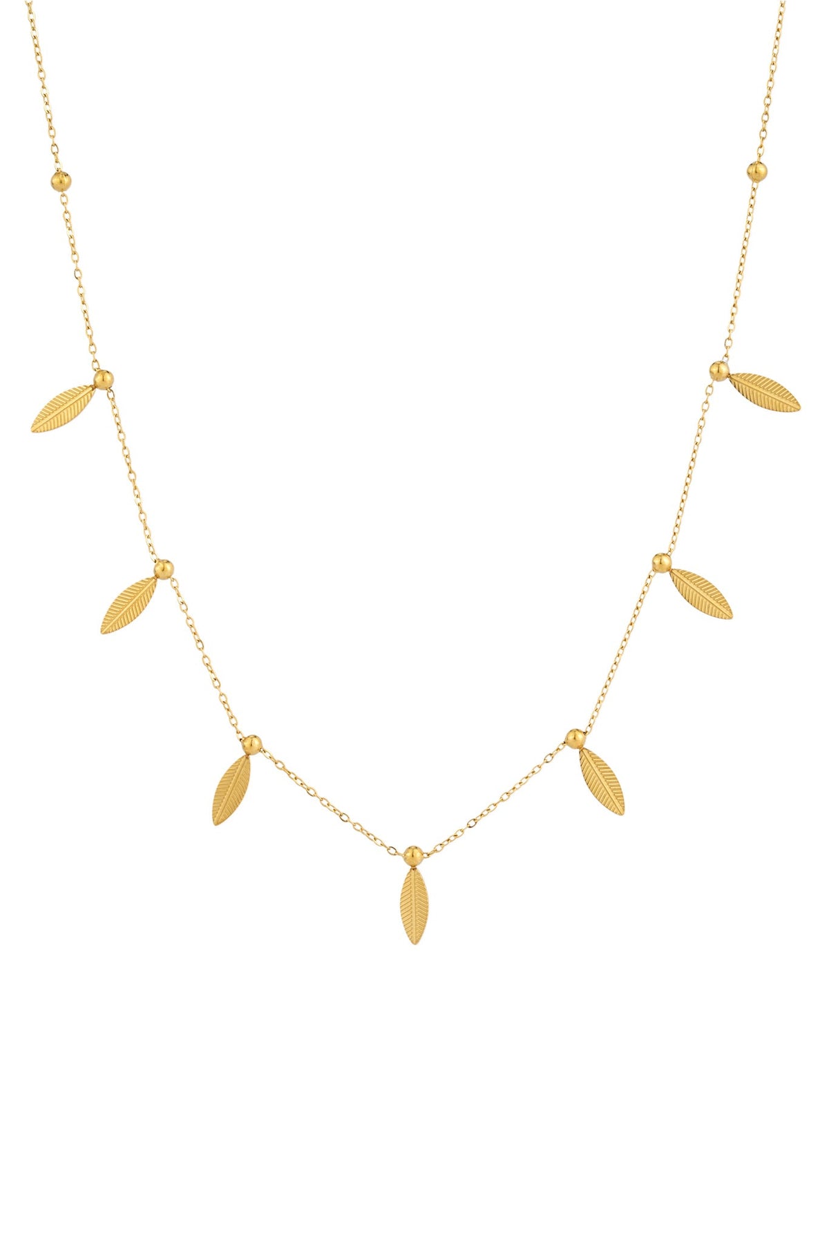 Image of Accessories. Product name - Adele Leaf Gold Necklace in Gold colour by brand - HEYCHIC
