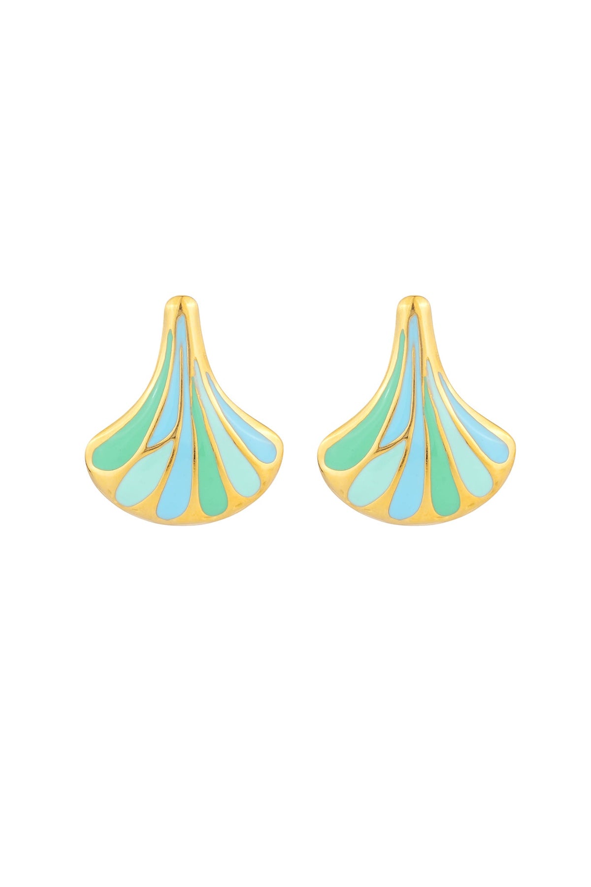 Image of Accessories. Product name - Amarine Blue Green Gold Earrings in Blue colour by brand - HEYCHIC
