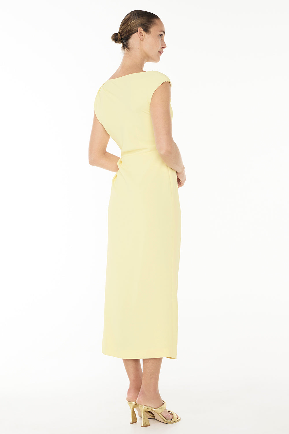 Magic Hour Drape Dress (Pastel Yellow)