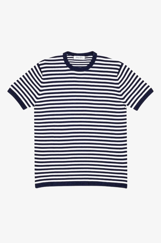 Anthony Squires Daily Navy & Knitted T-shirt (White)