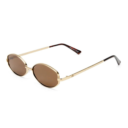 Image of Sunglasses. Product name - Objective in Gold colour by brand - Sass Clothing