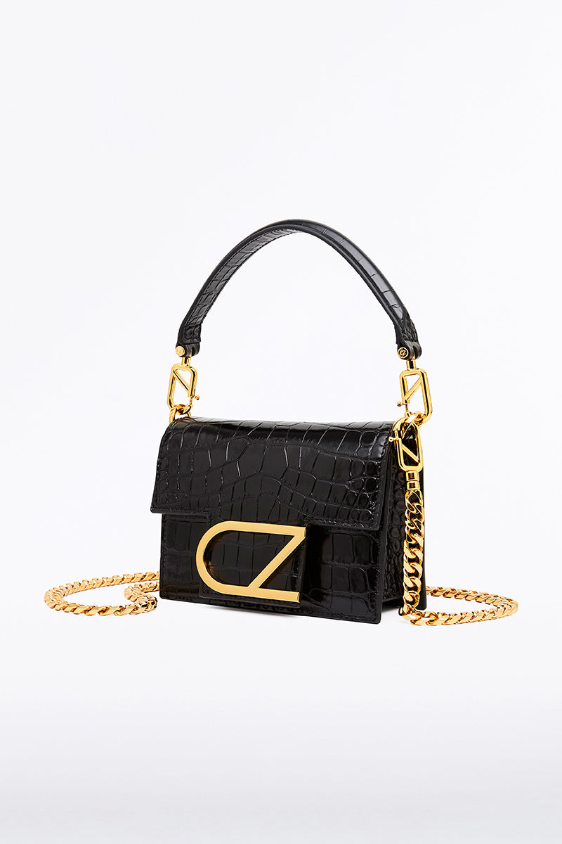Carla Zampatti Croc Cz Piccola Mini Bag (Black)