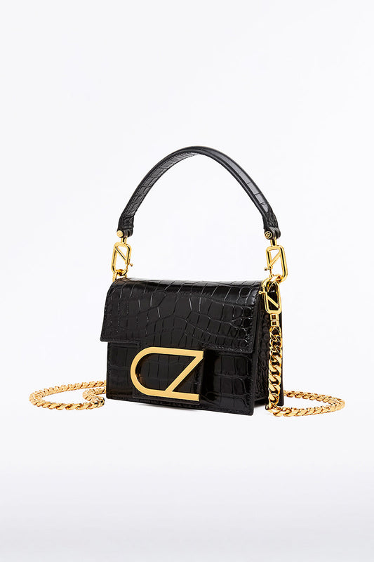 Carla Zampatti Croc Cz Piccola Mini Bag (Black)