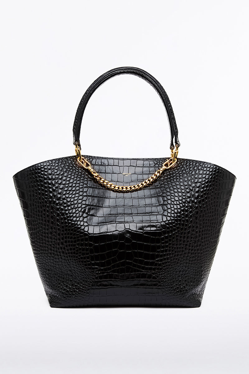 Image of Bags. Product name - Black Milano Tote Bag in Print colour by brand - Carla Zampatti
