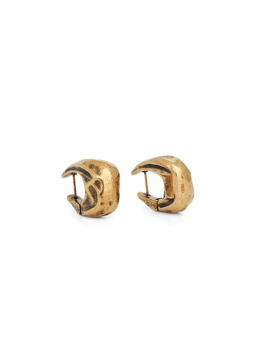 Image of Earrings. Productname: KHAITE Olivia Small Hoop Earrings in Antique Gold colour by brand - KHAITE