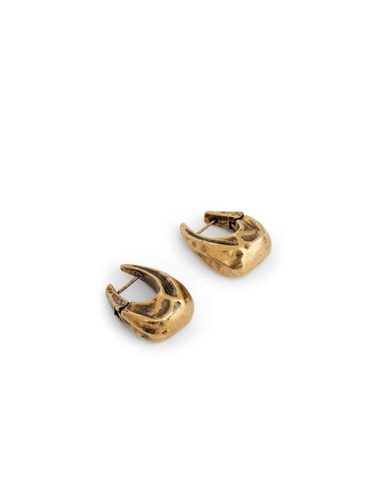 KHAITE Olivia Small Hoop Earrings (Antique Gold)