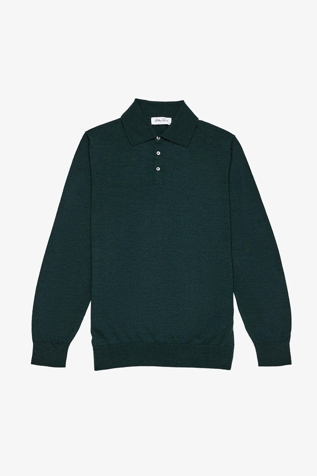 Anthony Squires Kelvin - Long Sleeve Knit Polo (Green)