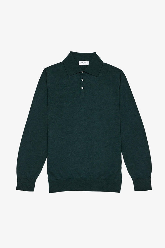 Anthony Squires Kelvin Long Sleeve Knit Polo (Green)