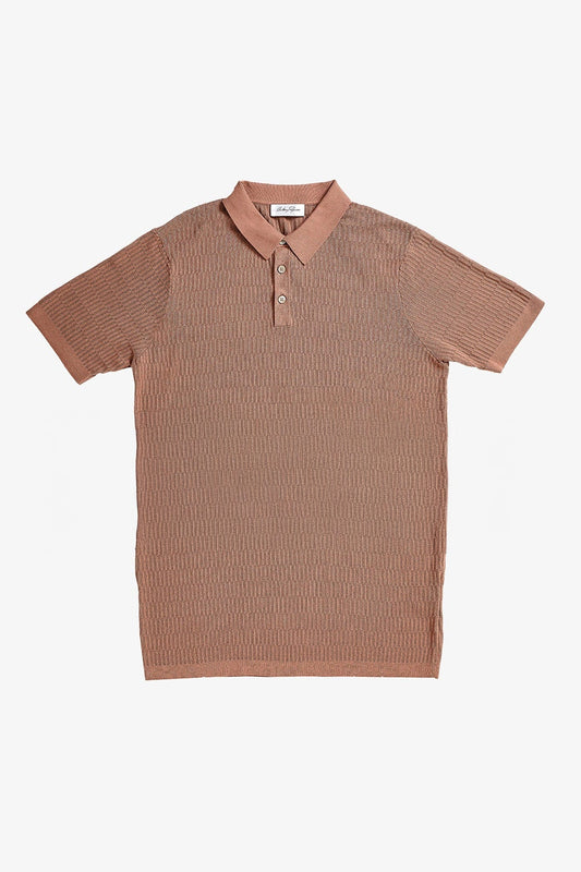 Anthony Squires Long Island Knitted Polo (Terracotta)
