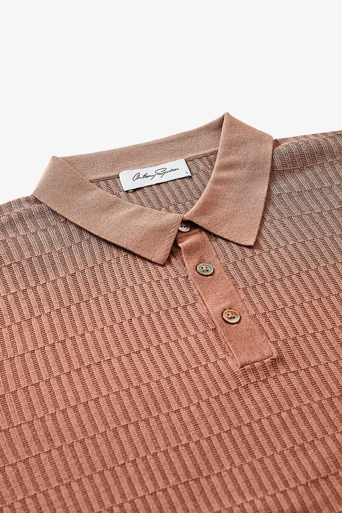Anthony Squires Long Island Knitted Polo (Terracotta)