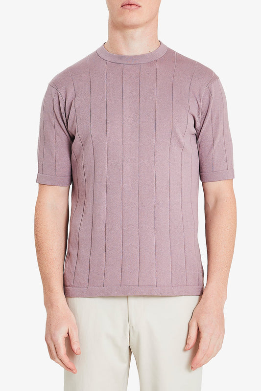 Image of T-Shirts. Product name - Aviation Knitted Tee Purple in Purple colour by brand - Anthony Squires