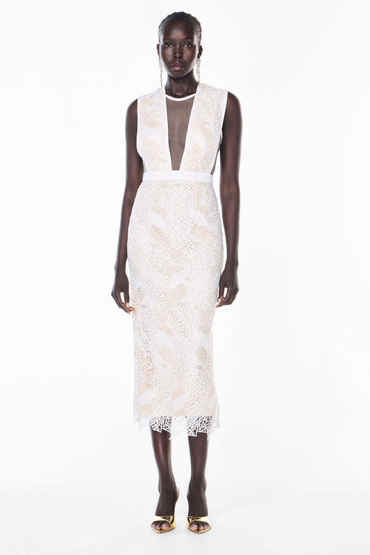 Image of Dresses. Productname: Time Honoured Dress in WHITE colour by brand - Manning Cartell