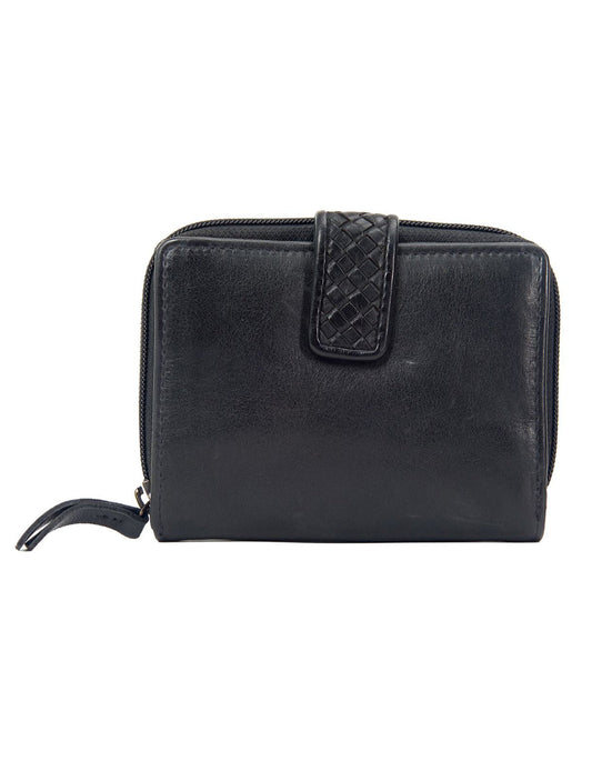 MILANG MEDIUM TAB LEATHER WALLET- A-0023-BLK- NEW IN