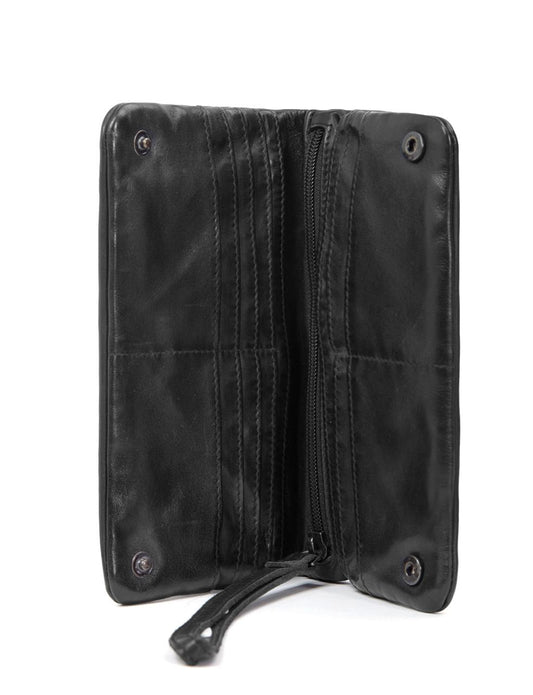 KADINA LGE LEATHER CLUTCH WALLET- A-0025-BLK- NEW IN
