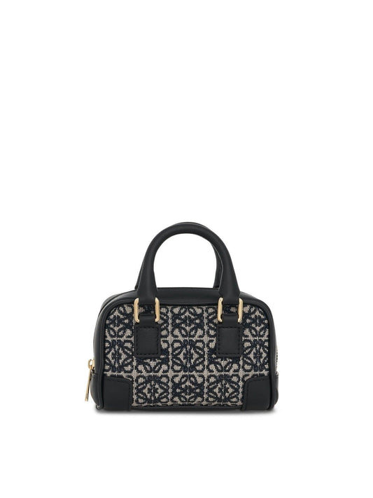 Image of Bags. Productname: LOEWE Nano Amazona Bag in Anagram Jacquard and Calfskin in Navy colour by brand - LOEWE