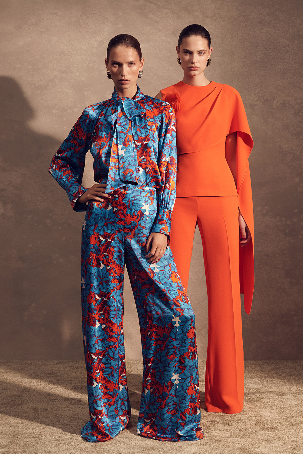 Carla Zampatti Impasto Print Silk Palazzo Pant (Multi)