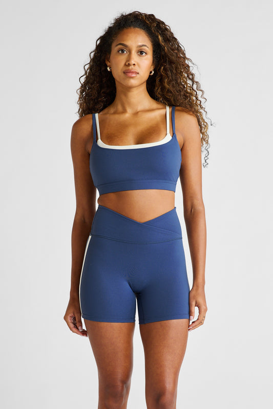 Image of Activewear. Product name - NEW ALLFENIX CloudCore Contrast Double Layer Sports Bra Blue Indigo/Chalk in Blue colour by brand - All Fenix