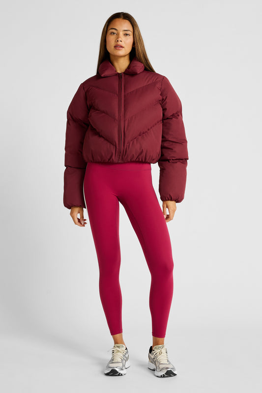 ALLFENIX Cropped Puffer Jacket (Burgundy)