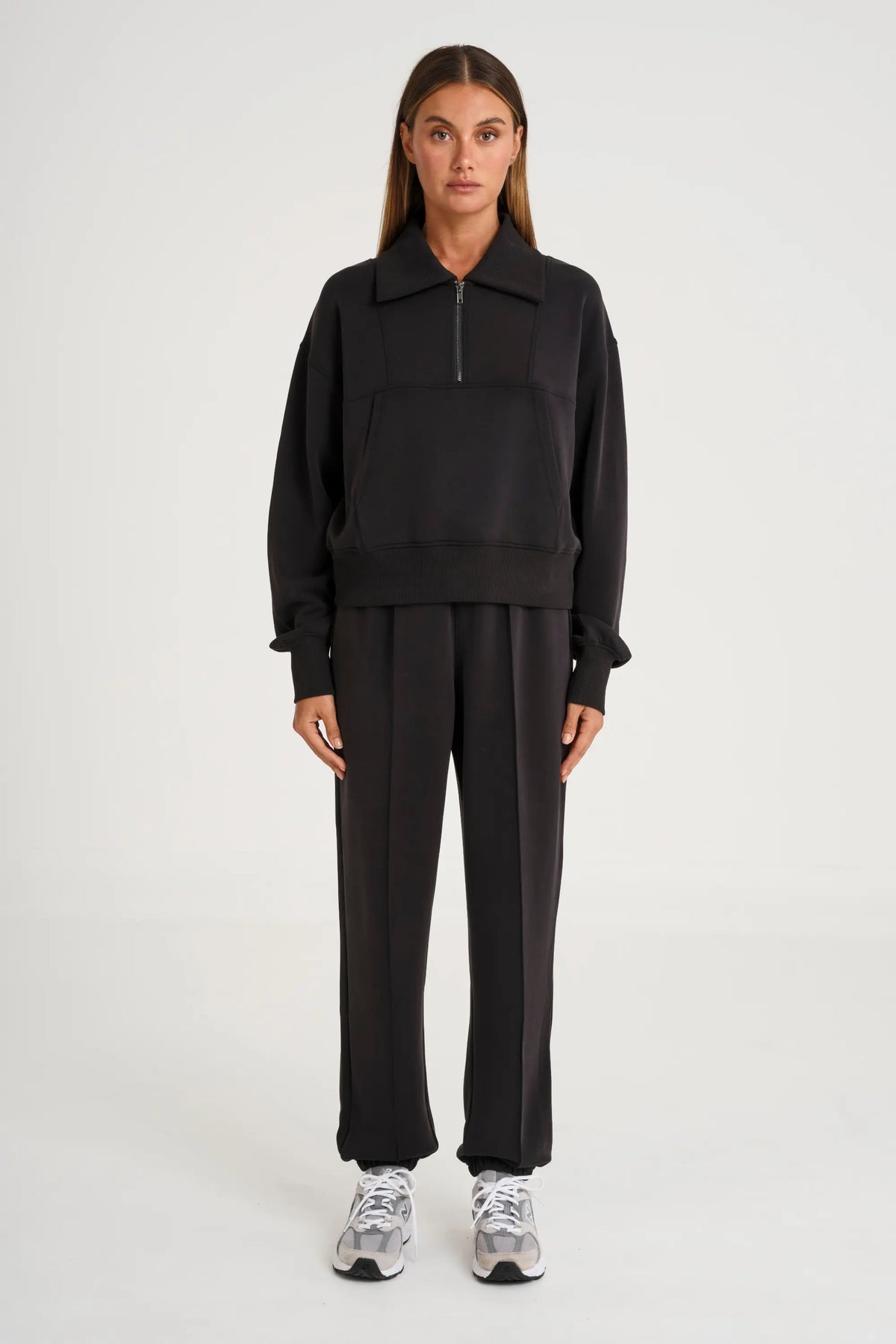 Soft Luxury Cuffed Track Pant (Black)