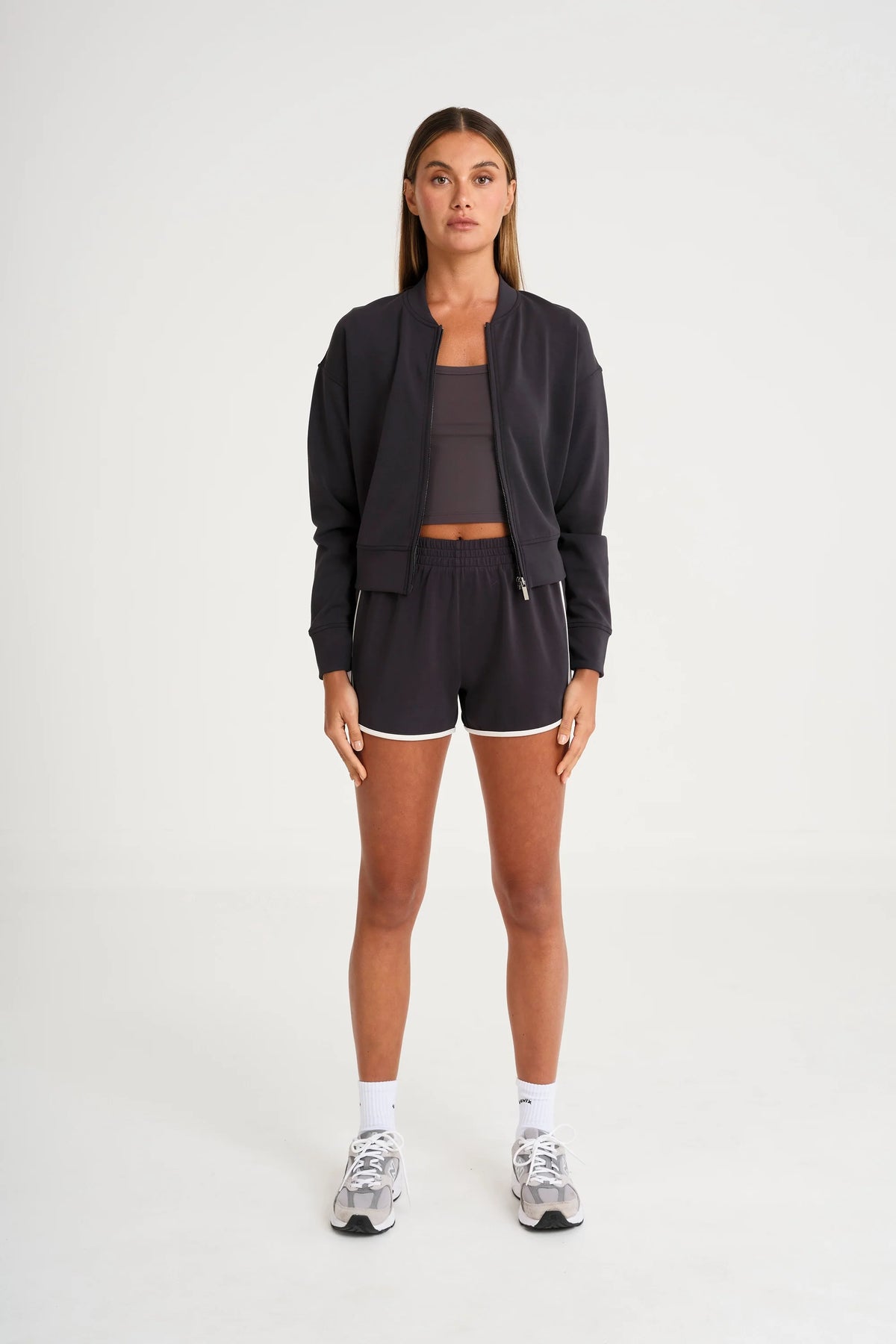 Soft Luxury Full Zip Jumper (Charcoal)