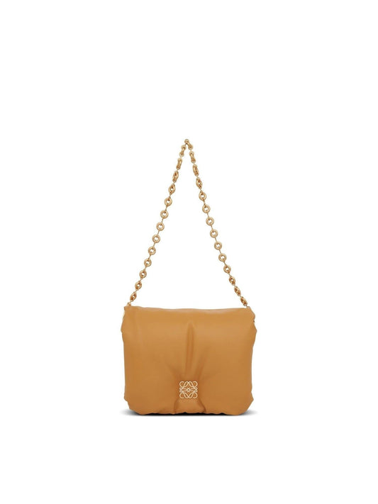 LOEWE Puffer Goya Bag (Shiny Nappa Lambskin in Camel)