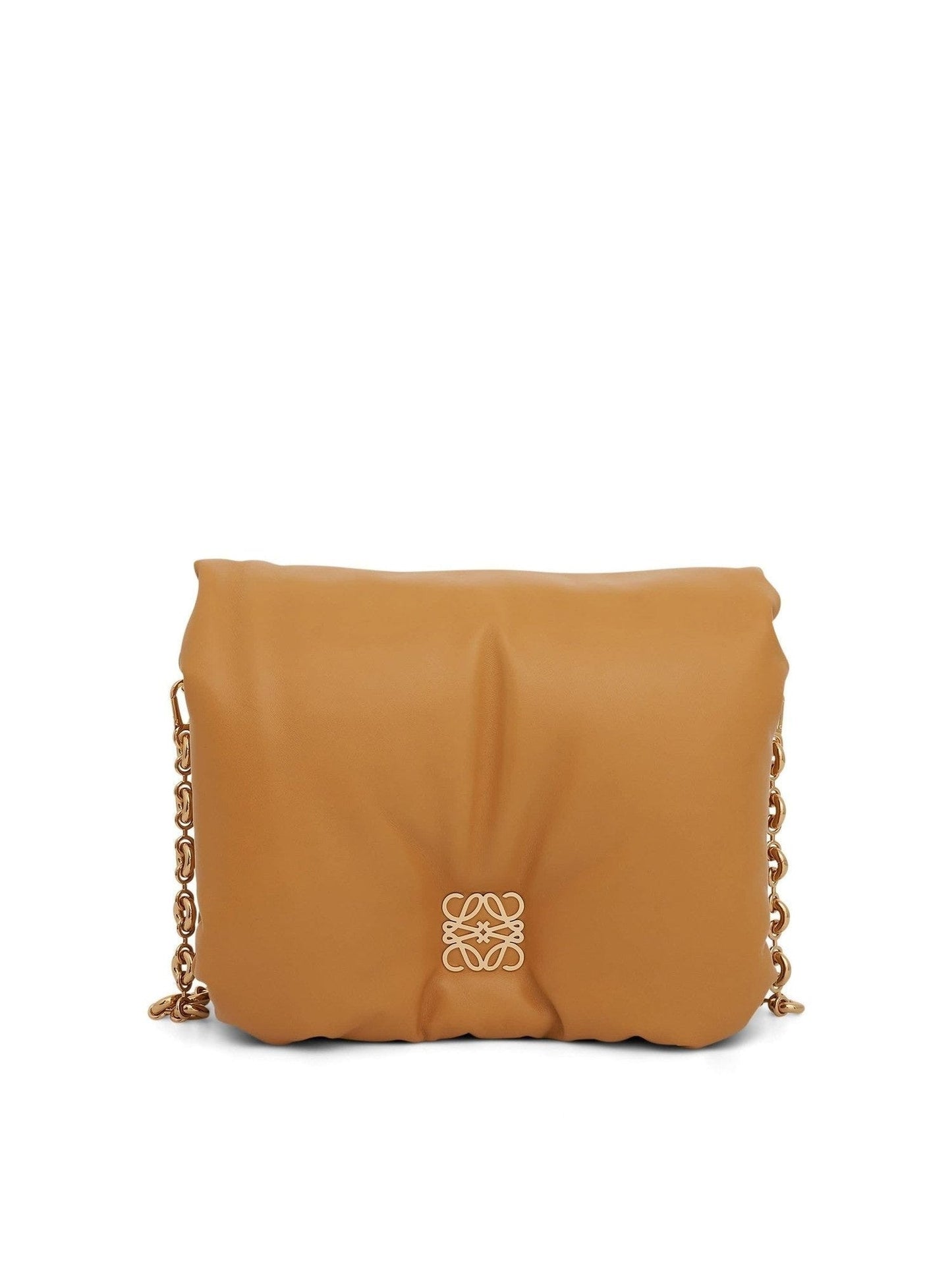 Image of Bags. Productname: LOEWE Puffer Goya Bag in Shiny Nappa Lambskin in Camel colour by brand - LOEWE