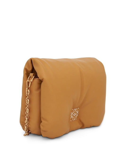 LOEWE Puffer Goya Bag (Shiny Nappa Lambskin in Camel)