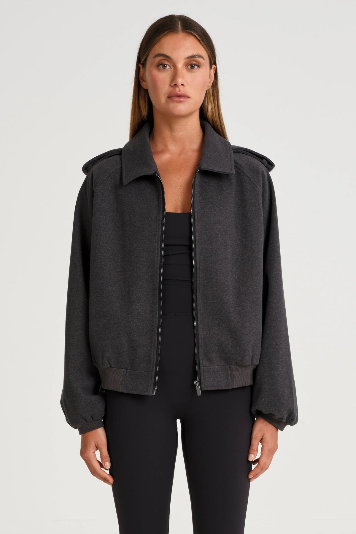 Image of Coats & Jackets. Product name - ALLFENIX Signature Bomber Jacket in Charcoal colour by brand - All Fenix