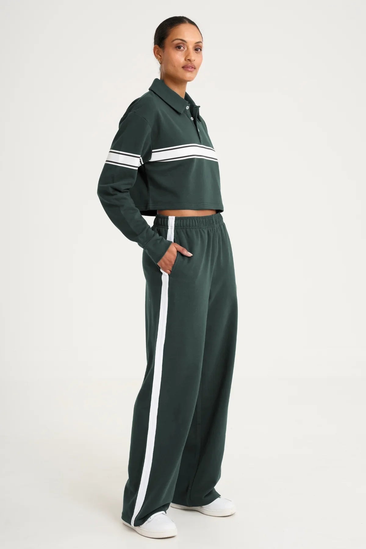 Collegiate Cropped Polo Forest (Green)