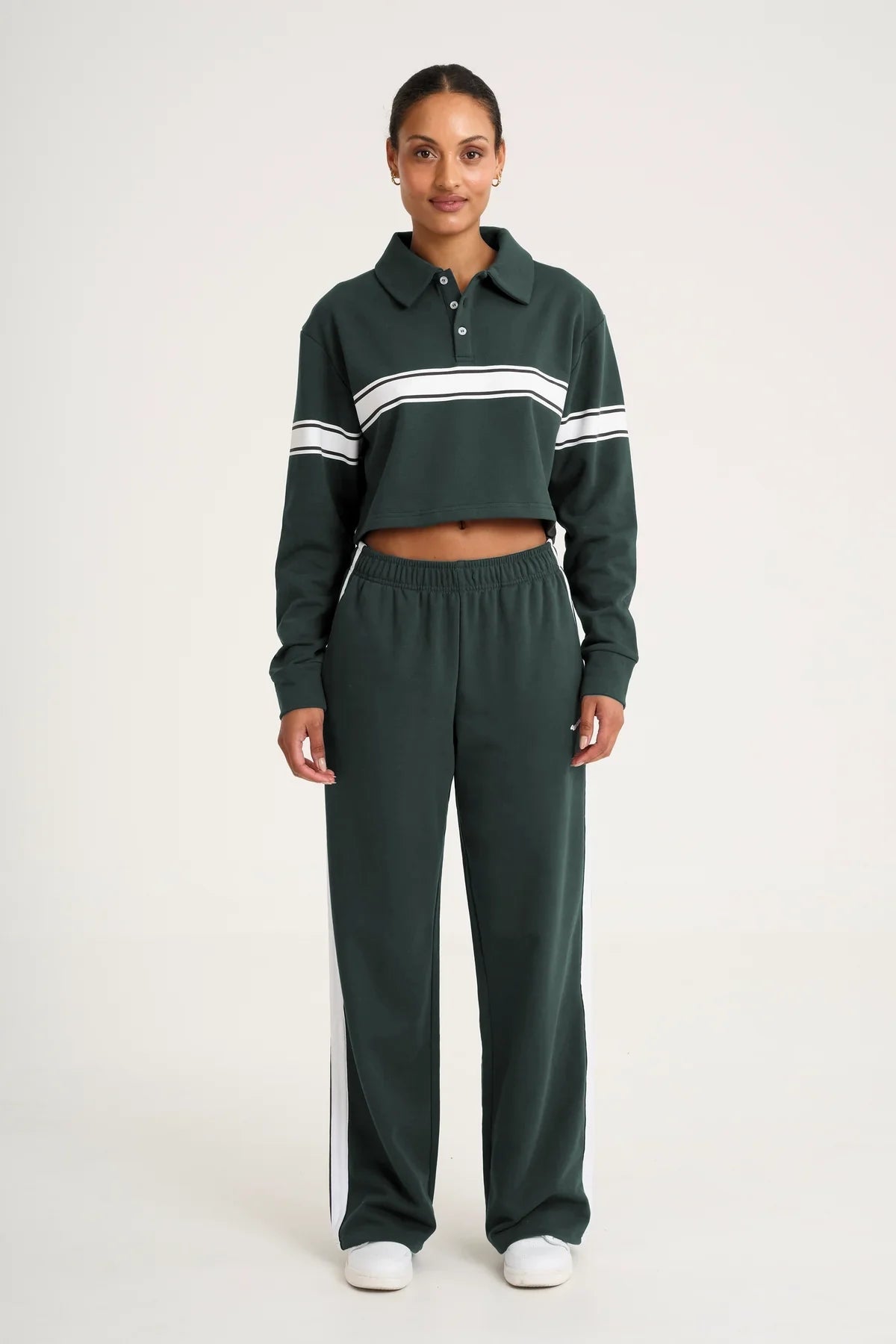 Collegiate Cropped Polo Forest (Green)