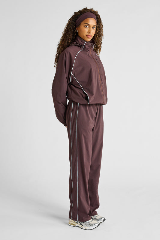 Spray Contrast Piping Wide Leg Pant (Blue)