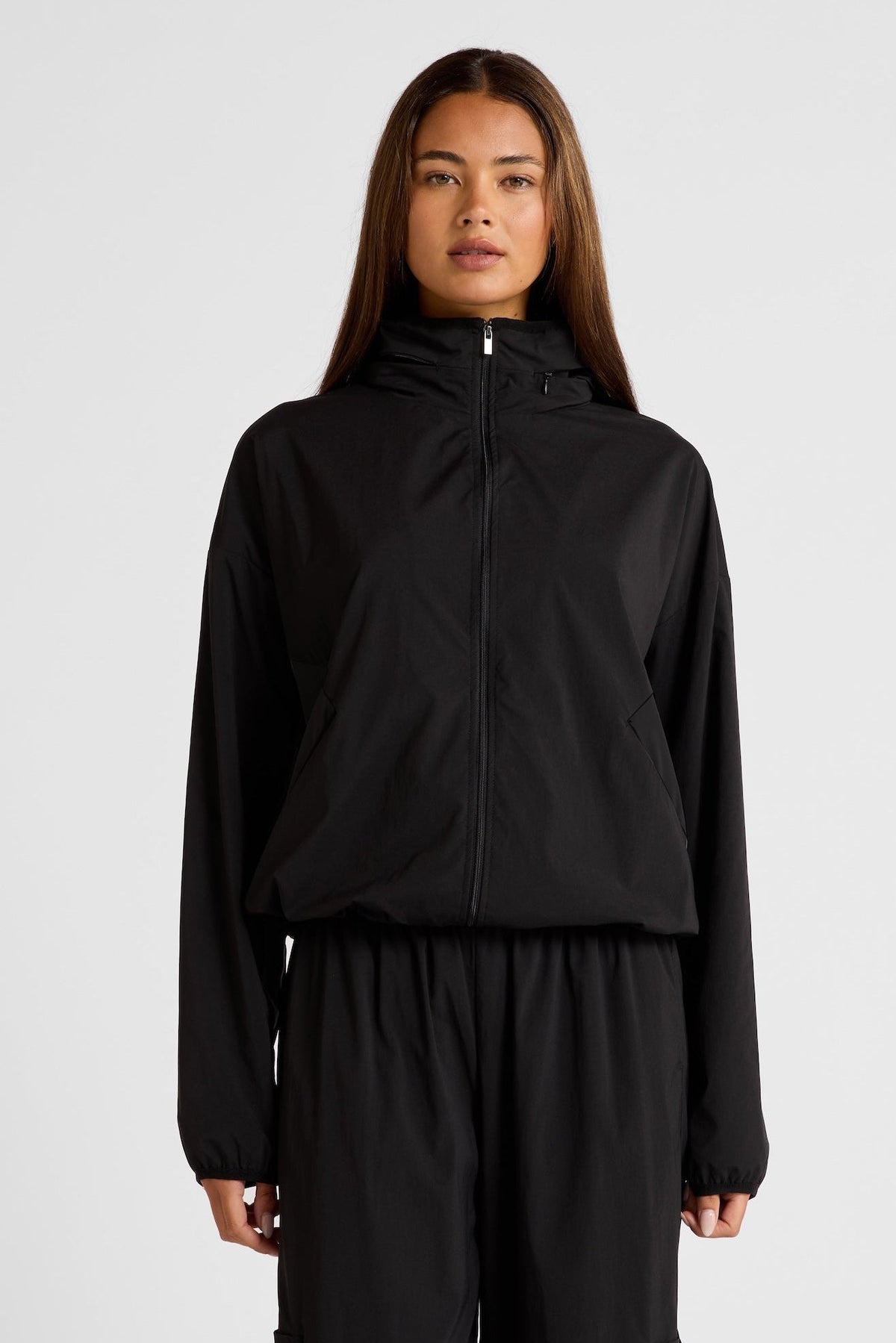 Image of Coats & Jackets. Product name - Spray Paneled Windbreaker in Black colour by brand - All Fenix