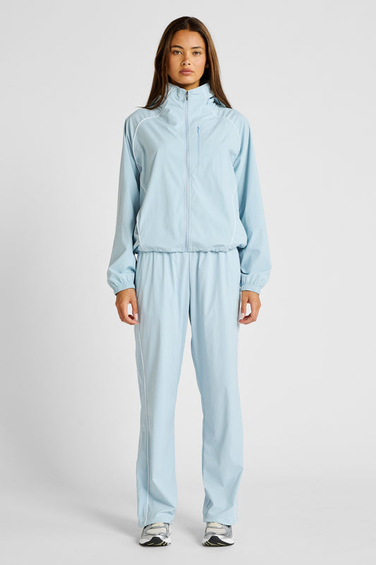 Spray Contrast Piping Windbreaker (White)