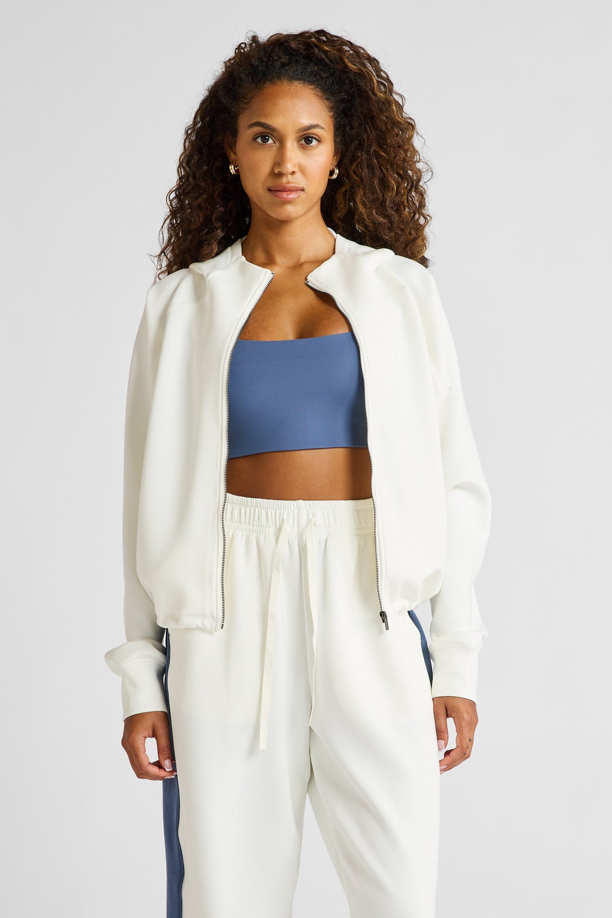 Soft Essentials Cropped Hoodie (Chalk)