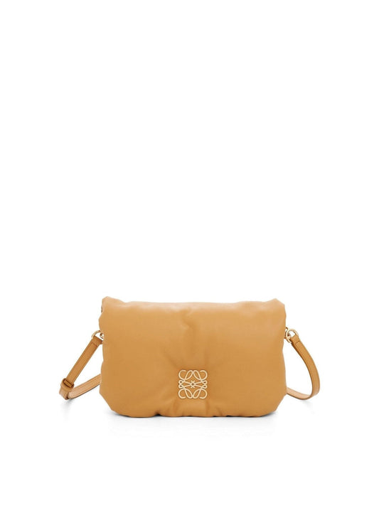 Image of Bags. Productname: LOEWE Mini Puffer Goya Bag in Shiny Nappa Lambskin in Camel colour by brand - LOEWE