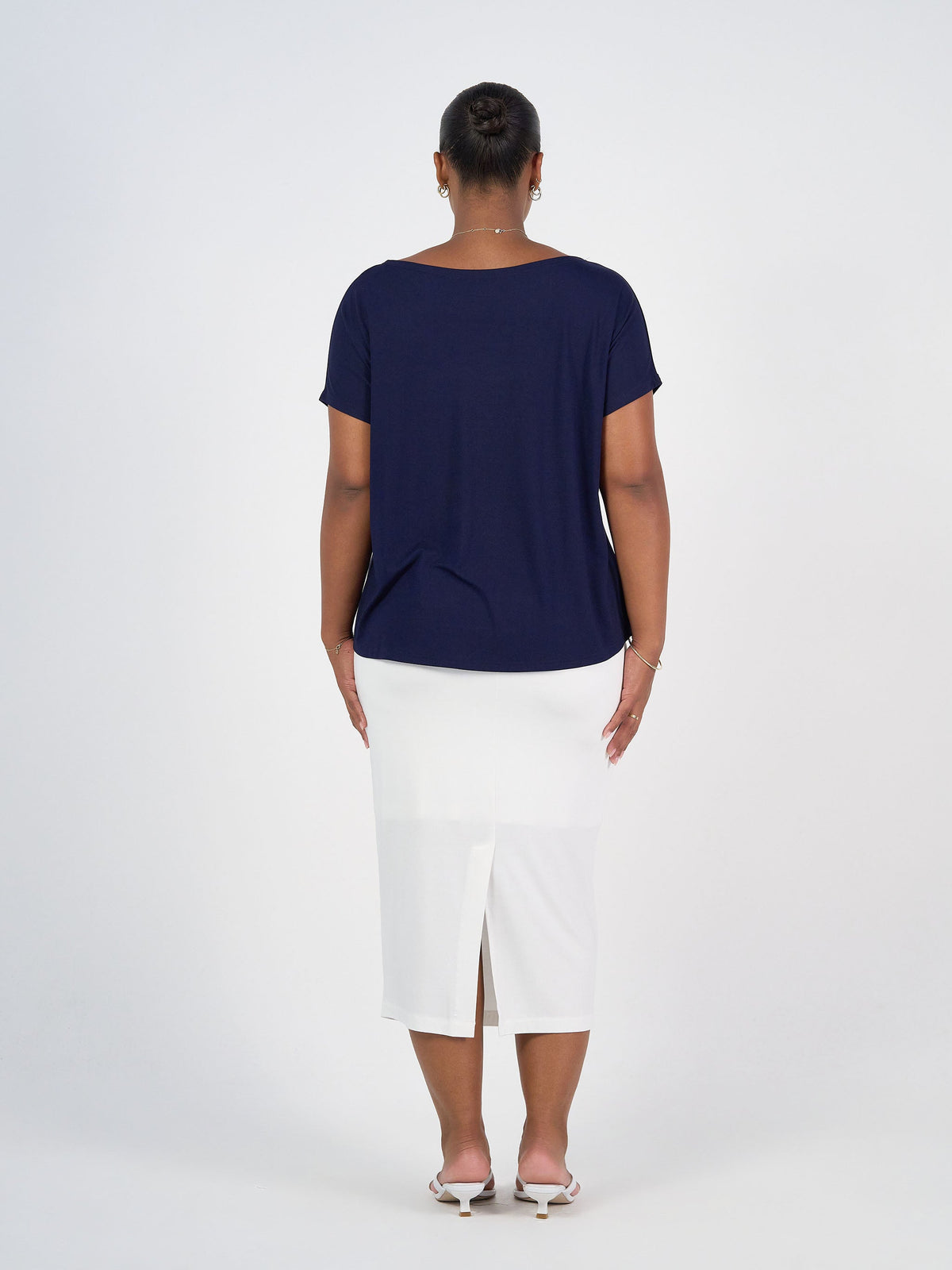 Lou Lou Wilde Bamboo Box Fit Tee (Navy)