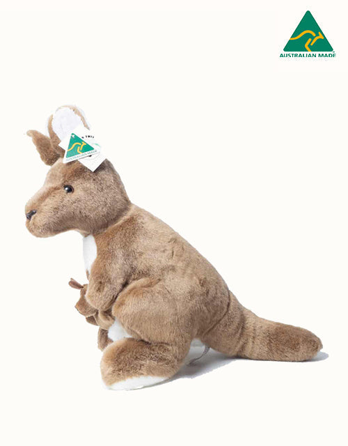 Image of Toys. Product name - Aussie Bush Toys® Aussie Bush Kangaroo 14'' Soft Toy in Brown colour by brand - Aussie Bush Toys