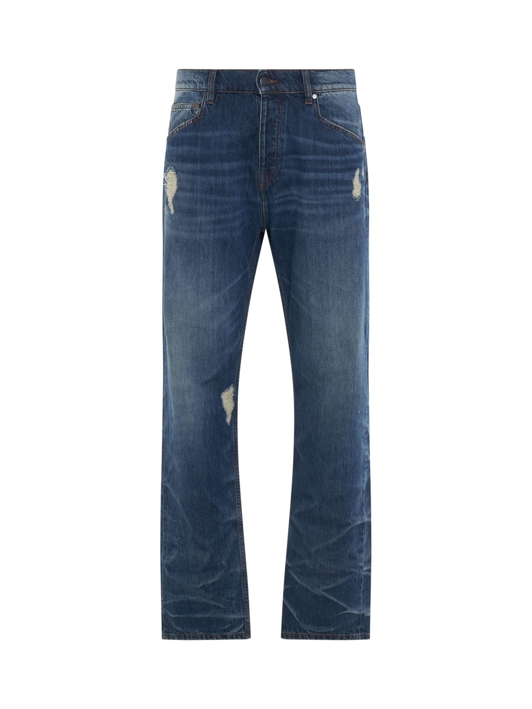 Image of a model wearing Denim. Productname: A-COLD-WALL Foundry Denim Jeans in BLUE colour by brand - A-COLD-WALL
