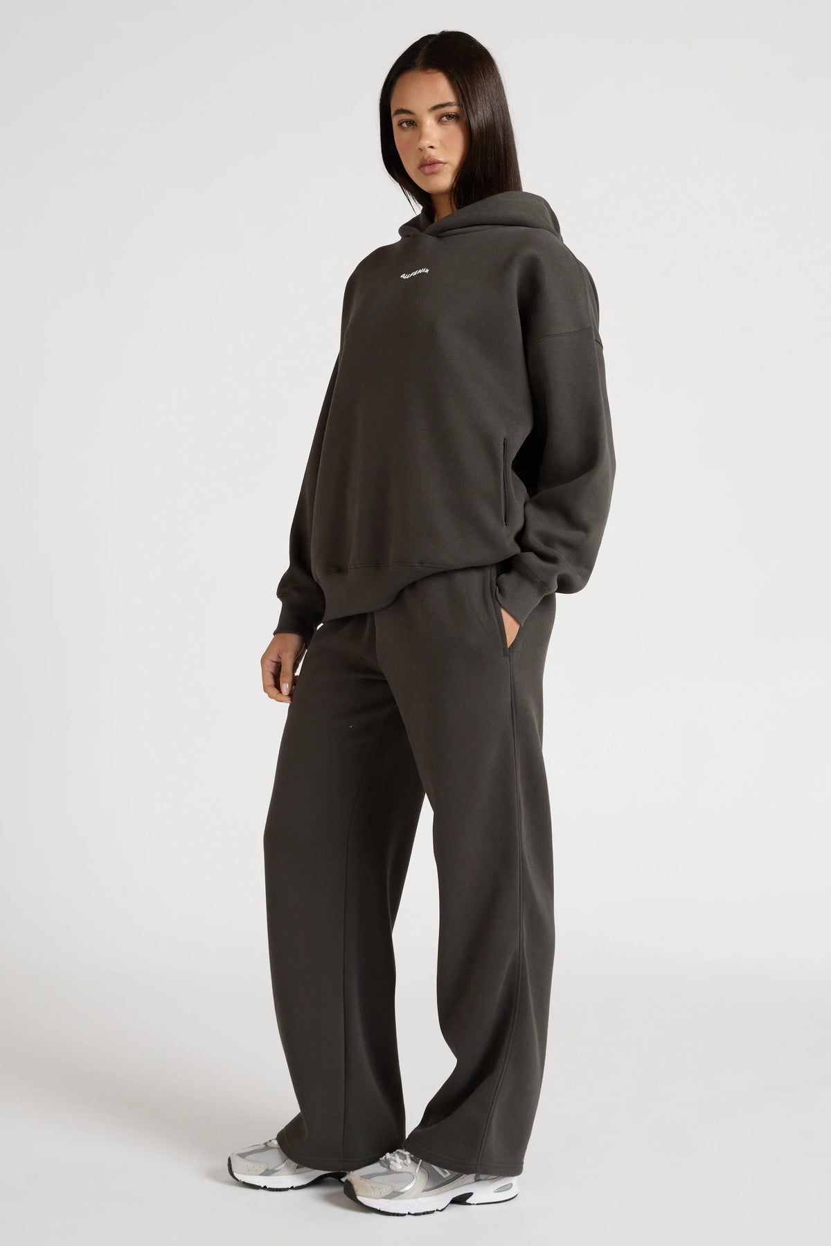Wide Leg Track Pant (Black)